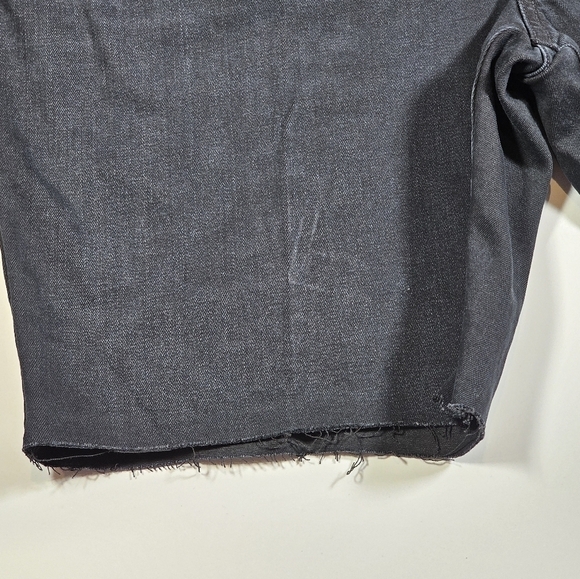 Isabel Maternity Crossover Panel Black Wash Denim Bermuda Shorts Size  NWT - Picture 12 of 13